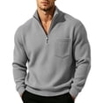 thumbnail image 3 of Jopfuhed Sweatshirt for Men Plus Size Solid Color Casual Stand Collar Quarter Zip Sweatshirt with Pocket Loose Long Sleeve Corduroy Pullover Tops,Sizes S-5XL, 3 of 10