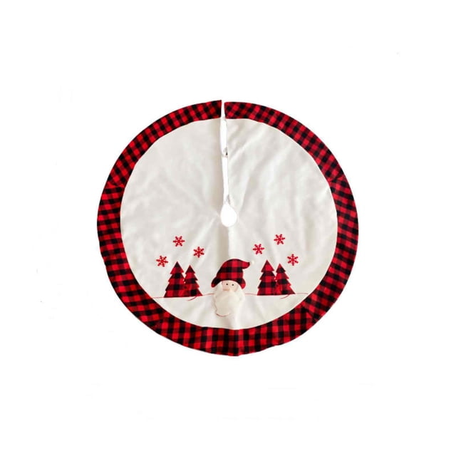 Falda para Árbol de Navidad Hot6sl Clásica Cuadros Rojos y Negros