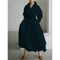 thumbnail image 2 of Coduop Women's Maxi Shirt Dress Loose Long Sleeve Button Smocked Cinched Waist Long Dress, 2 of 3