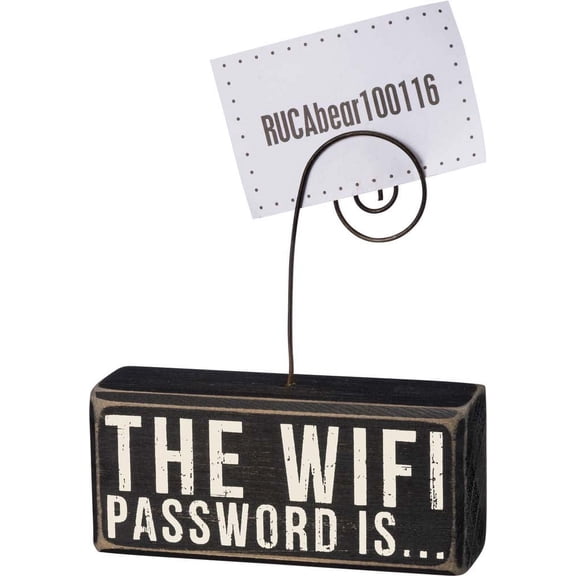Primitives by Kathy, Wood Photo Holder Block, The WIFI Password Is