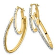 thumbnail image 2 of 14K Yellow Gold Earring Hoop Women'S Diamond 31 mm 2, 2 of 3