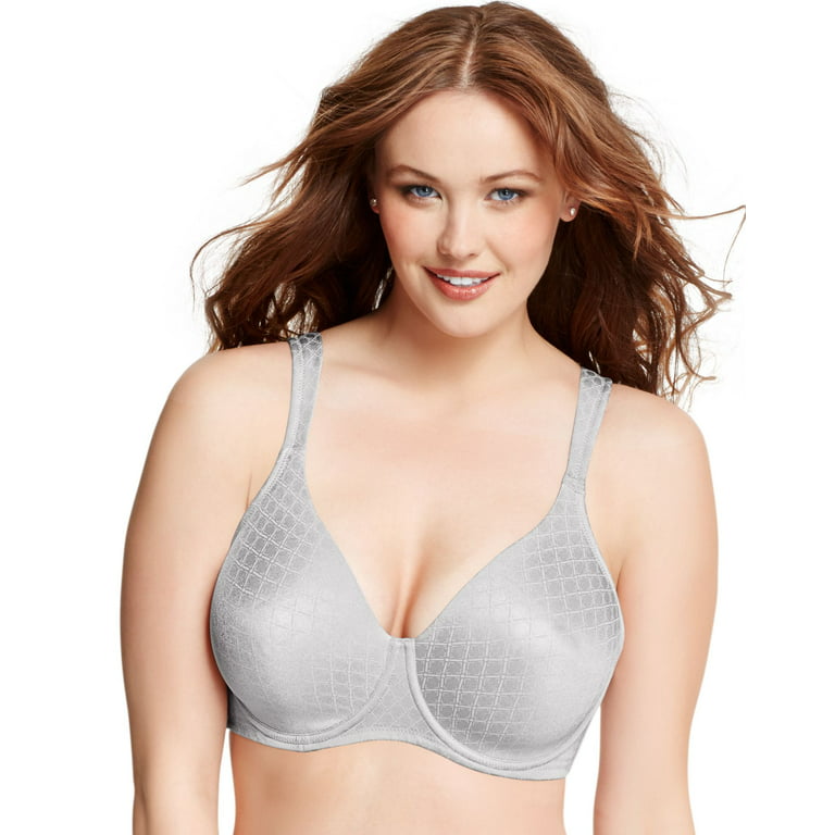 Leading Lady Womens Seamless Underwire T-Shirt Bra, 44D, Silver