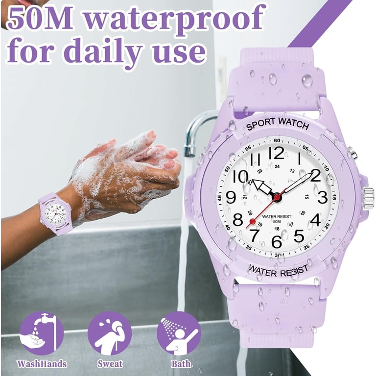 Solar Powered Watch for Women/Man/Nurse, Watch with 24 Hour Second Hand Amazon.com: GOLDEN HOUR Waterproof Nurse Watch for Medical  main image 3