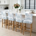 thumbnail image 3 of Blue Sea Turtle Bar Stool Cover Set of 4, Coastal Coral Summer Beach Nautical Stretch Bar Chair Cover, Removable Washable Pub Counter Stool Chair Slipcover for Kitchen Dining Room Pub Cafe, 3 of 9