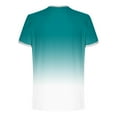 thumbnail image 4 of Tops for Men under $5 Short Sleeve Round-Neck Gradient Print Casual Sports T-shirt Shirts Green M, 4 of 5