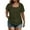 Army Green, variant on Summer Women's Plus Size Solid Square Neck Short Sleeved Fashion Tshirts Comfy Tunic Blouse