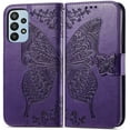 thumbnail image 2 of Designed for Galaxy A23 5G Phone Case Wallet,Women Flip Folio Cover with Credit Card Holders Butterfly Embossed PU Leather Kickstand Wrist Strap Phone Case for Samsung A23 5G/A23 4G (Purple), 2 of 14