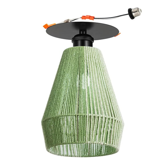 Kiven Can Lights Retrofit Recessed Lighting, 4/5 Inch Replacement Conversion Kit, Hemp Rope Farmhouse Recessed Lighting Converter Kit for Hallway Kitchen,Green TB3332