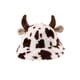 thumbnail image 1 of Sombrero tipo bucket con estampado de vaca de mujer y cuernos, sombrero de sol plegable ligero para pesca, senderismo, viajes al aire libre, moda de invierno y otoño, 1 of 1