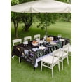 thumbnail image 3 of Spring Flowers Outdoor Tablecloth - 52x70 Inch Rectangle Dining Table Cover, Blue Floral Leaves Birds Country Farm Wood Grain Waterproof Outdoor Table Cloth with Umbrella Hole & Zipper for Patio, 3 of 7