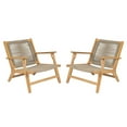 thumbnail image 2 of Christopher Knight Home Patio Lounge Chairs with Wood Frame and Handwoven Rope Seat, Beige, Set of 2, 2 of 13