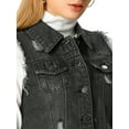 thumbnail image 7 of INSPIRE CHIC Women's Turn Down Collar Button Denim Washed Vest, 7 of 7