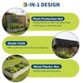 thumbnail image 4 of Galvanized Metal Raised Garden Bed Kit with Shade Canopy & Plant Protection Net – Outdoor Planter Box with Zippered Door – For Vegetables, Flowers – Easy Assembly – Beige – 8x4x1ft, 4 of 8