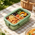 thumbnail image 2 of TACILIP Stationery Supplies, 1PCS Bento Box Lunch Box 2 Compartment Snack Containers Reusable Lunch Box Lunch Containers For Home Travel Work 750ml Equipped With Plastic Tableware, Home Gifts, 2 of 6