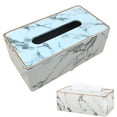 thumbnail image 1 of Tissue Box Cover  PU Leather Square Holder  Organizer for Bathroom Vanity Countertop  Black, 1 of 12