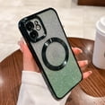 thumbnail image 7 of for iPhone 12 Case Glitter Magnetic Compatible with MagSafe Full Camera Lens Protection Luxury Plating Cute Bling Clear Shockproof Slim Phone Case for Women Girls (Green), 7 of 7