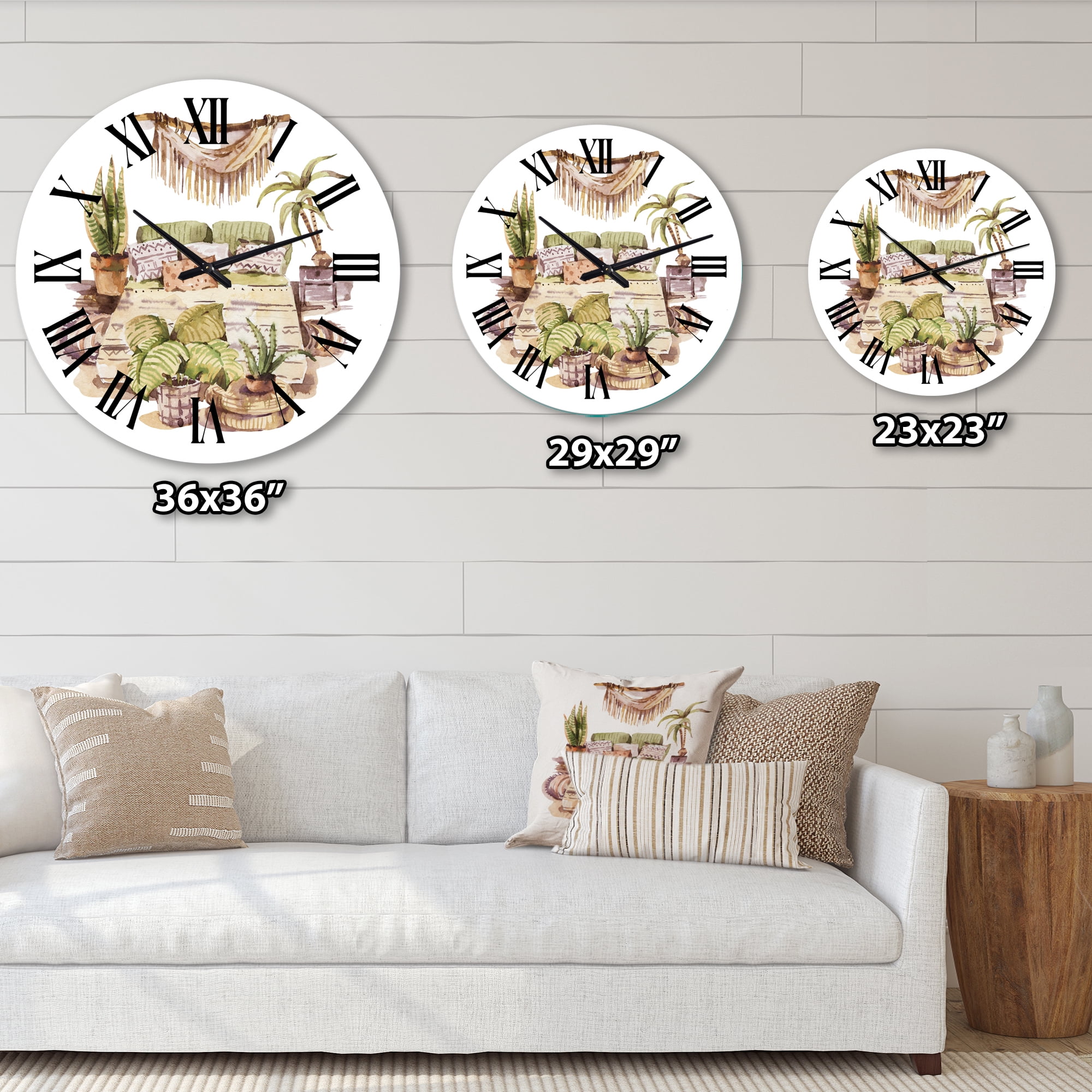 Designart 'Indoor House Plants Urban Jungle Iv' Traditional Wall Clock