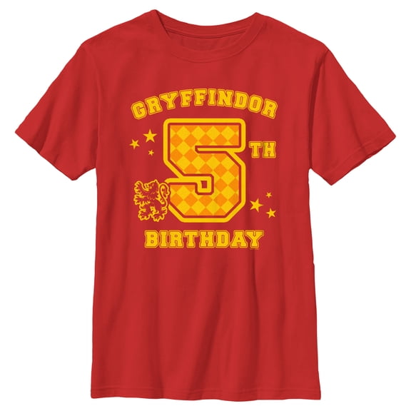 Boy's Harry Potter Gryffindor 5th Birthday  Graphic Tee Red Small