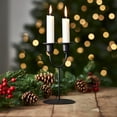 thumbnail image 6 of kladzum Christmas Candle Holder, U-Shape Candle Holders 5.3"x4" Iron Candlestick Holders, Exquisite Candlesticks with 2 Heads for Holiday Party Dinner Table Decoration, 6 of 8
