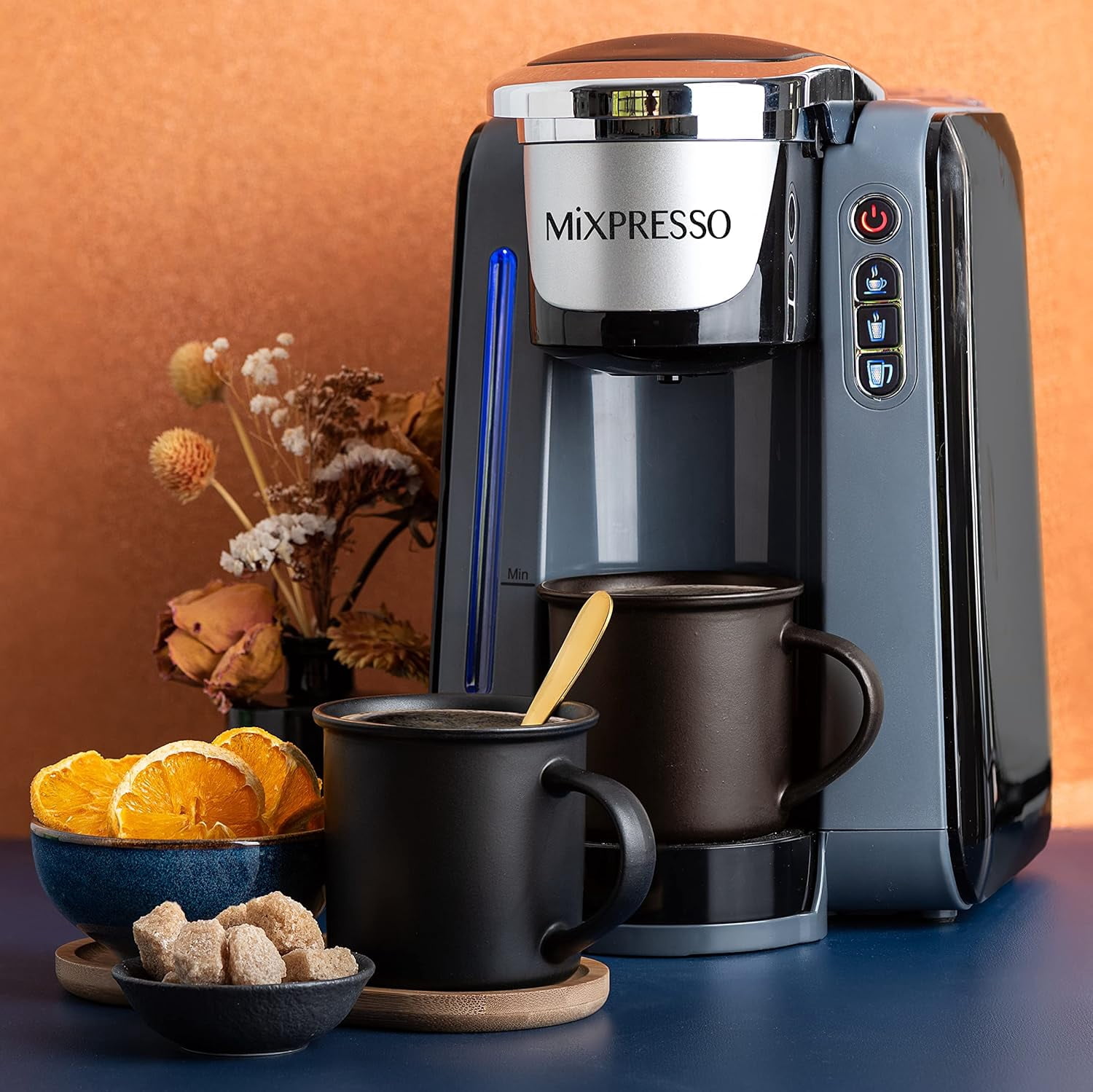 Mixpresso Coffee Maker Single Serve Coffee Brewer, with Auto Shut-Off, Gray