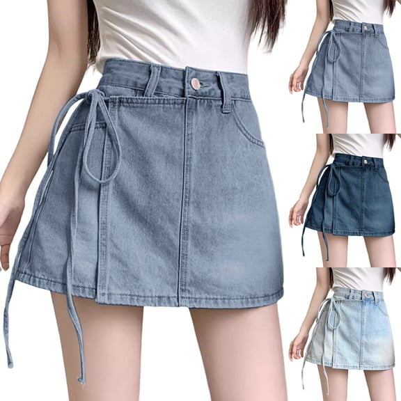 Bixock Shorts for Women,Casual Pants for Women,Pants for Women Plus Size High Waist Vintage Denim Skort Mini Skirt Pants Casual Fashion Comfortable for Summer Daily Wear Ladies Pants Clothes