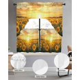 thumbnail image 2 of Summer Sunflower Swag Curtains for Living Room/Bedroom Windows, Pastoral Rustic Floral Botanical Kitchen Curtains and Valances Set 36 Inch Length, Light Filtering Swags Valance Curtain Panels, 2 of 5