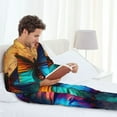 thumbnail image 6 of Sikiie Vibrant Rainbow Butterfly A Mens Pajama Set, Soft Warm Long Sleeve Sleepwear, Cozy Button-Down Pjs for Men-X-Large, 6 of 7
