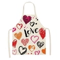 thumbnail image 2 of Linen Kitchen Apron for Adults with Valentine's Day Print - Durable & Easy Clean for Cooking and Professional Use, 2 of 3