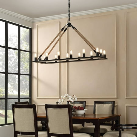 - Modway Bridge Chandelier with 14-Bulb Fixture in Black