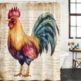 thumbnail image 2 of Farmhouse Rooster Bathroom Shower Curtains with 12 Hooks Polyester Waterproof Shower Curtain for Stalls and Bathtubs Vintage Rustic Animal Prints Decorative Bathroom Privacy Curtain 36x78 Inches, 2 of 9