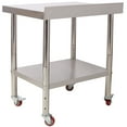 thumbnail image 4 of 30x24x35-1/2 Inch Stainless Steel Prep Table, 440lbs Load Heavy Duty Metal Worktable with Backsplash, Adjustable Undershelf & 4 Casters, Commercial Workstation for Kitchen/Restaurant, 4 of 6