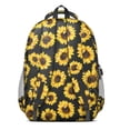 thumbnail image 3 of Black Sunflower Backpack for School,Cute School Bag,Schoolbag with Adjustable Shoulder Straps & Padded Back,16.9 Inch, 3 of 5