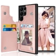 thumbnail image 1 of Tiflook Wallet Case For Samsung Galaxy S22 Ultra Minimalist PU Leather Card Holder Flip Cover Rose Gold, 1 of 7
