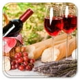thumbnail image 2 of Vinyl Drink Coasters - Set of 4 - Red Wine & Bread, 2 of 3