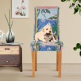 thumbnail image 4 of Yayeee 4 Pack Dining Chair Covers Stretch Parson Chairs Slipcovers Seat Protector, Pink Seaside, 4 of 6