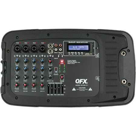 QFX SM-211 All-In-One 8-Channel Dual 10-Inch DJ Mixer PA