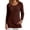 Brown, variant on Casual Fuzzy Fleece Shirt Women Crewneck Long Sleeve Plush Pullover Winter Warm Tops Fitted Basic Tee Outfits Black M