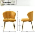 thumbnail image 7 of Wingback Dining Chair Small Velvet Makeup Vanity Chair Metal Legs Home Bedroom Mustard, 7 of 7