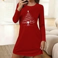 thumbnail image 3 of Stamzod Christmas Night Gowns for Adult Women Fall Winter Long Sleeve Casual Sleep Dress Xmas Holiday Women's Sleepwear Red L, 3 of 7