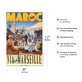 thumbnail image 2 of Morocco (Le Maroc) Via Marseille France - Vintage Airline Travel Poster by C. Trouche c.1970s - 8 x 12 inch Vintage Metal Tin Sign, 2 of 4