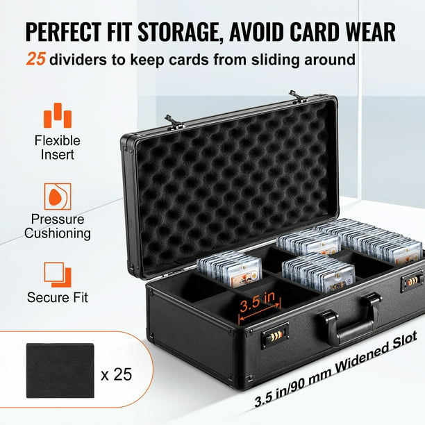 VEVOR 162 PSA Graded Card Storage Box 5 Slots Sports Card Holder