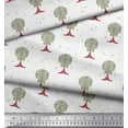 thumbnail image 3 of Soimoi Japan Crepe Satin Fabric Dot & Tree Block Print Fabric by Yard 42 Inch Wide, 3 of 3