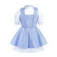 thumbnail image 2 of iiniim Kids Girls Deluxe Princess Roleplay Costume Bubble Sleeve Sequins Plaid Tutu Dress, 2 of 7