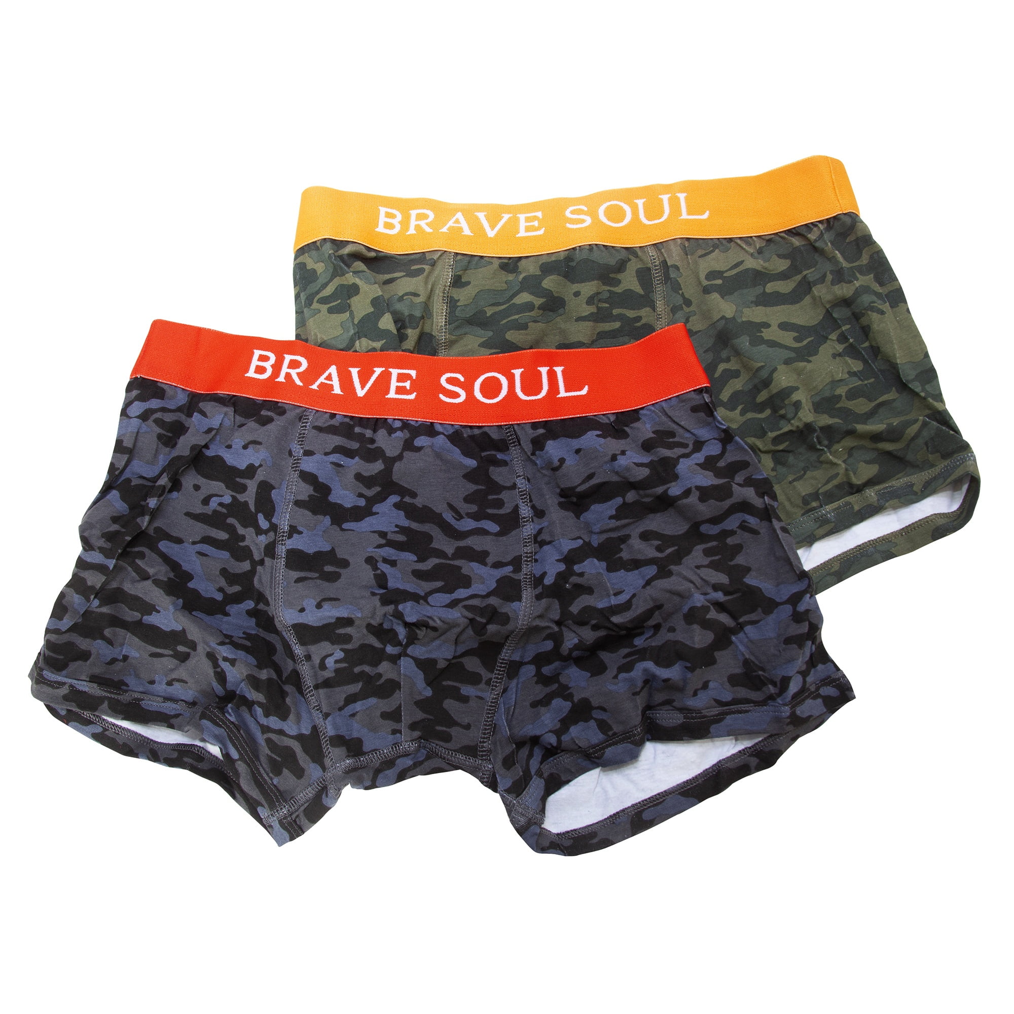Pack Of 2 133 Brave Soul Mens Camouflage Print Hipster Boxers 