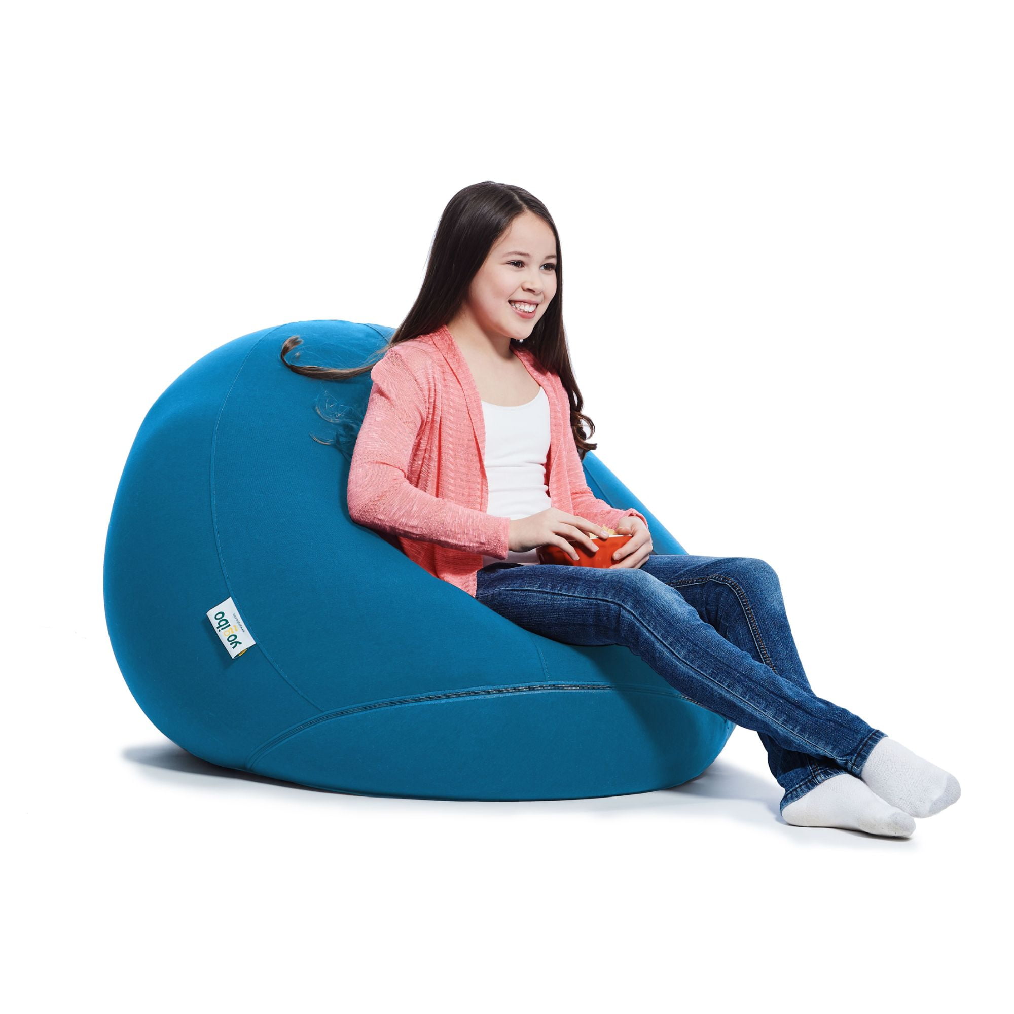 Yogibo Short Bean Bag Chair for Teens and Adults (Blue)
