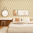 thumbnail image 5 of Papel tapiz geométrico de hojas doradas, papel tapiz autoadhesivo de estilo bohemio para decoración del baño y el hogar, 5 of 5