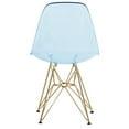 thumbnail image 6 of LeisureMod 5-Piece Dining Set 35" Round Table with MDF Tabletop and White Iron Base 4 ABS Plastic Side Chair with Gold Legs for Modern Home, Kitchen Bristol Collection in Transparent Blue, 6 of 11