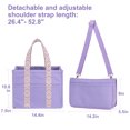 thumbnail image 6 of Canvas Tote bag with Purse Bag Organizer, Kabaqoo Shoulder Tote bag Satchel Handbag with Zipper, Purple, 6 of 8