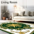 thumbnail image 2 of ODIKA 4'x6' Machine Washable Non-Slip Area Rug, Art Nouveau Starburst Featuring Festive High Traffic Rug with Pad, Green, 733933, 2 of 8