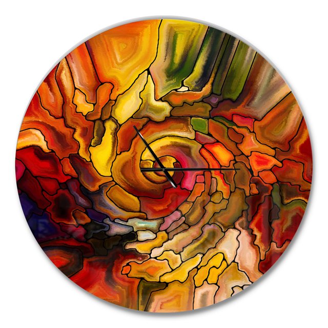 Designart 'Illusions of Stained Glass ' Modern wall clock